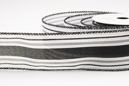 Black  Classic Multi-Color Vertical Stripe Ribbon_KW0447GC-1-53